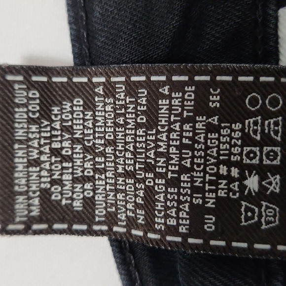 7 for all Mankind Black Standard Straight Leg Button Fly Jeans - Picture 9 of 10